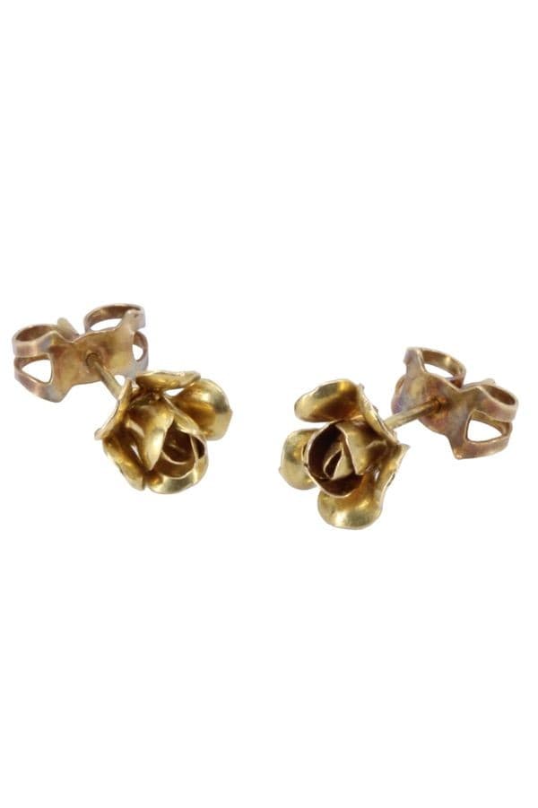 BOUCLES DOREILLES ANCIENNES ROSES — vue 3