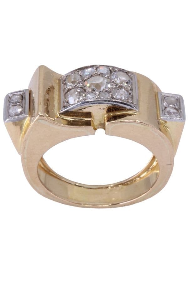 BAGUE TANK DIAMANTS — vue 1