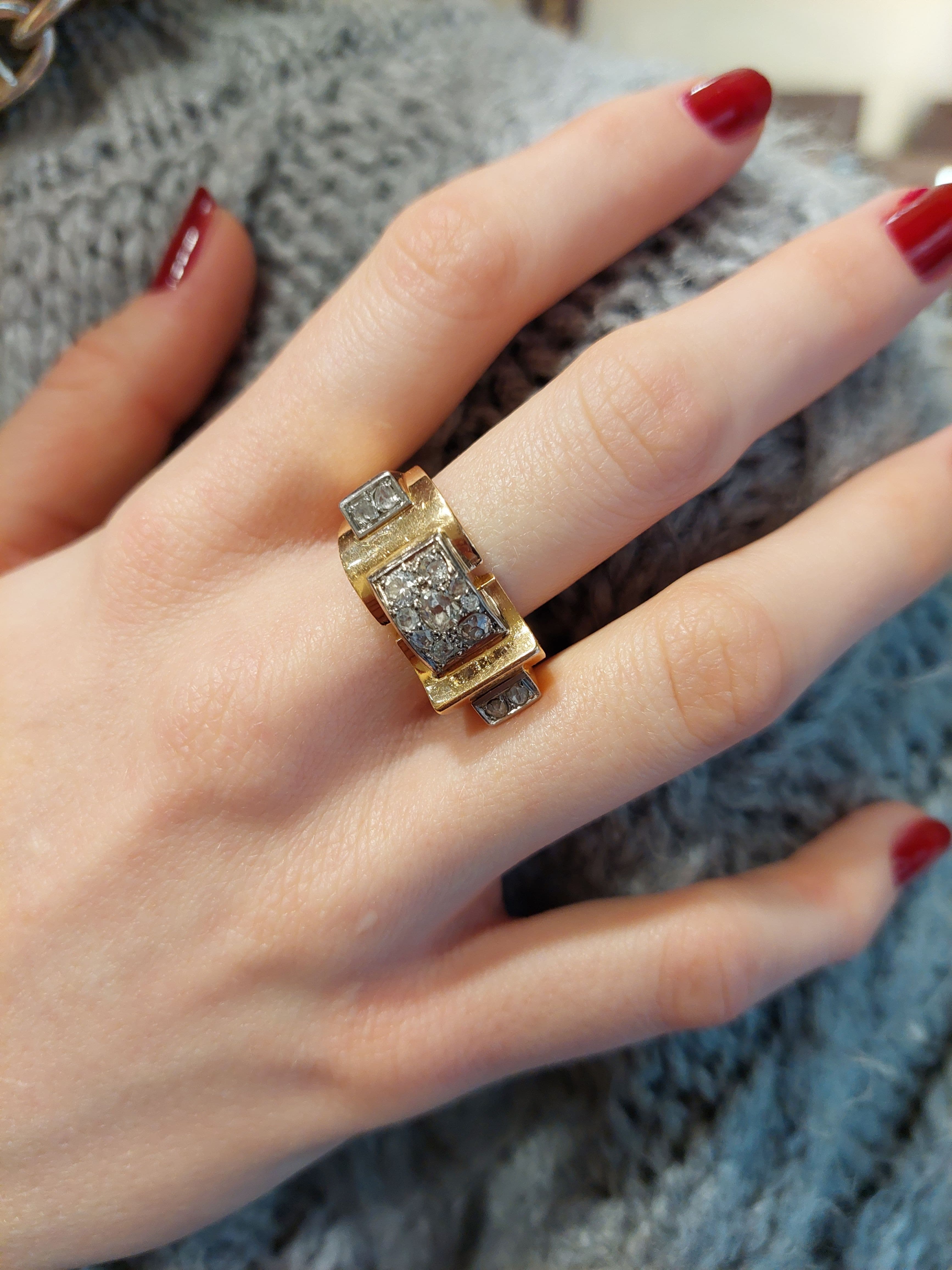 BAGUE TANK DIAMANTS — vue 2