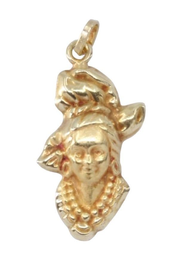 PENDENTIF VISAGE FEMME CRÉOLE — vue 1