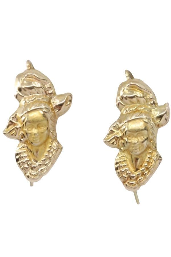 BOUCLES D'OREILLE VISAGE FEMME CRÉOLE — vue 1