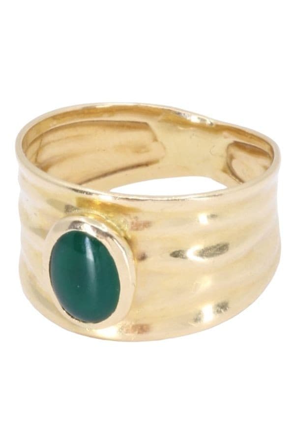 BAGUE MODERNE ÉMERAUDE CABOCHON — vue 6