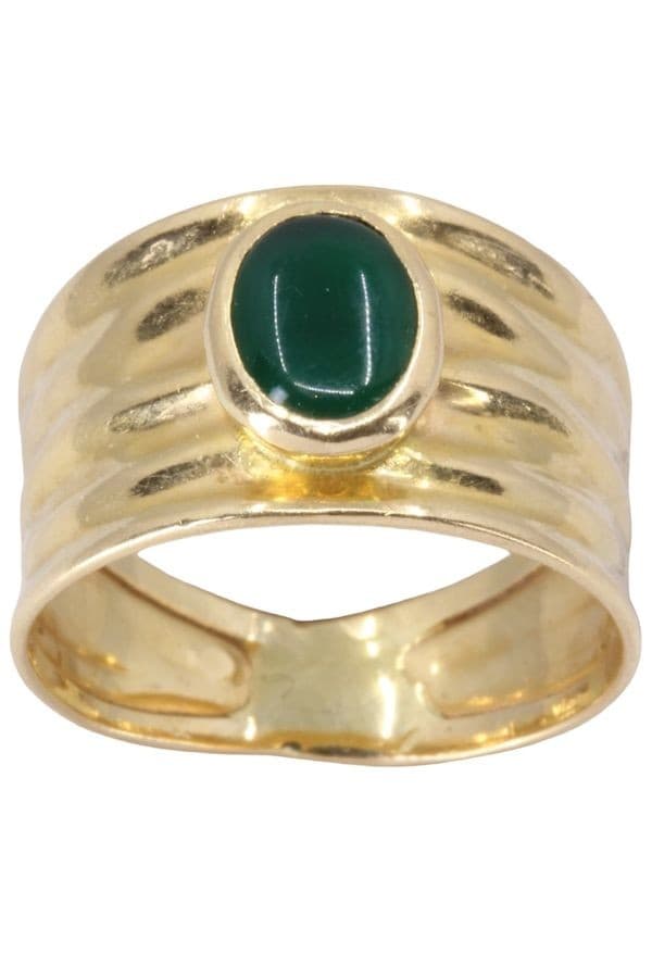 BAGUE MODERNE ÉMERAUDE CABOCHON — vue 1