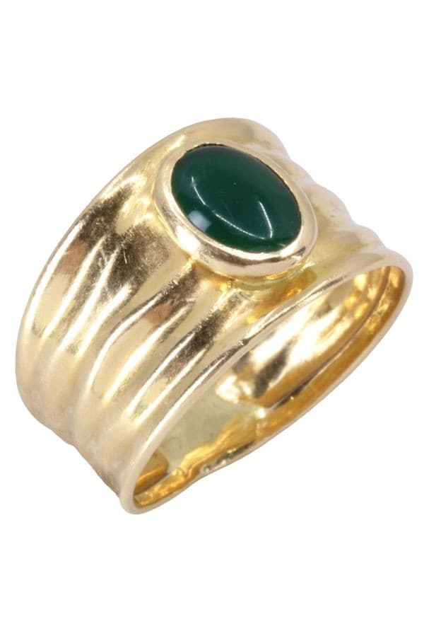 BAGUE MODERNE ÉMERAUDE CABOCHON — vue 4