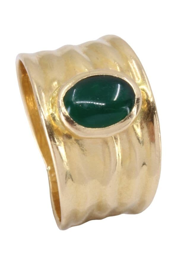 BAGUE MODERNE ÉMERAUDE CABOCHON — vue 3