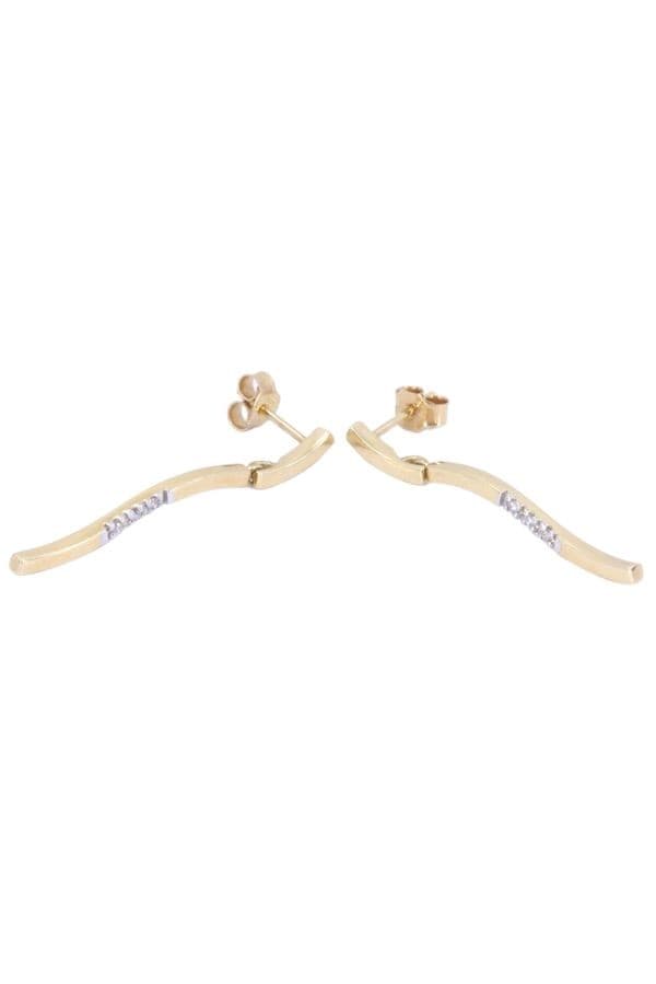 BOUCLES D'OREILLES PENDANTES DIAMANTS — vue 3