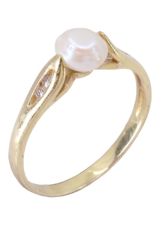 BAGUE PERLE ET DIAMANTS — vue 4