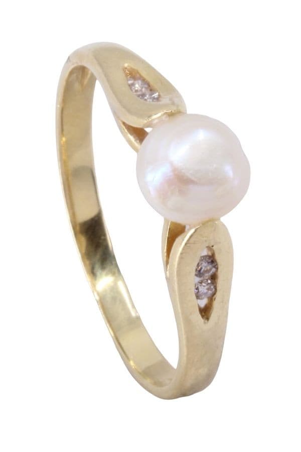 BAGUE PERLE ET DIAMANTS — vue 5
