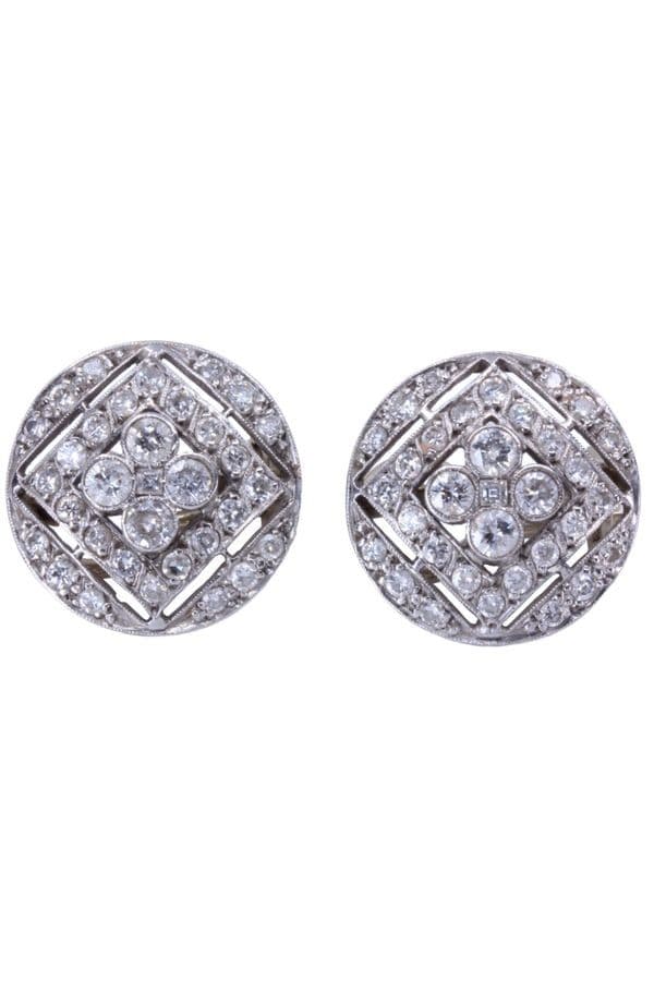 BOUCLES D'OREILLES STYLE ART-DÉCO DIAMANTS