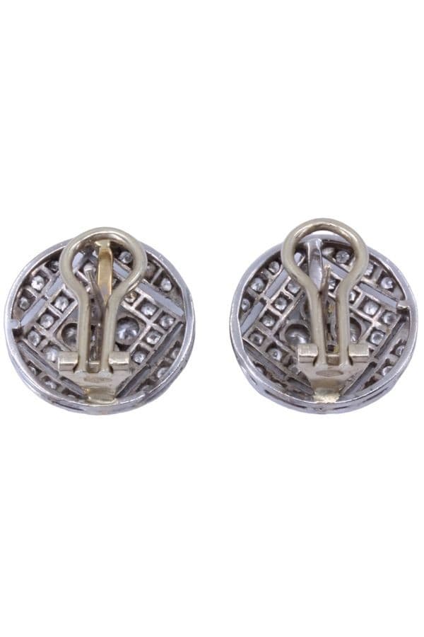 BOUCLES D'OREILLES STYLE ART-DÉCO DIAMANTS — vue 3