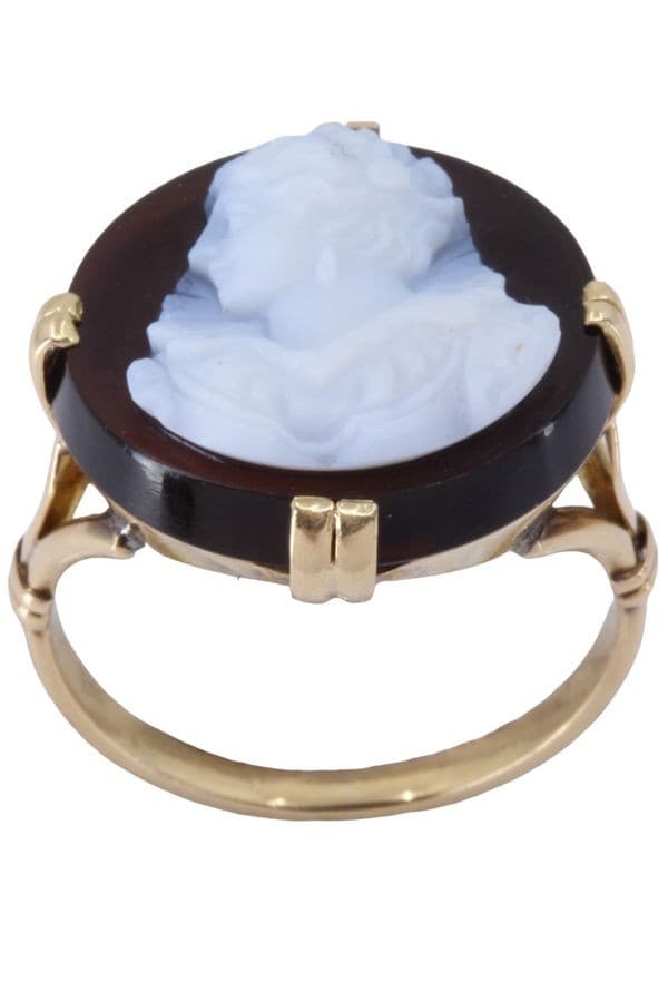 BAGUE CAMÉE ANCIENNE CORNALINE — vue 1