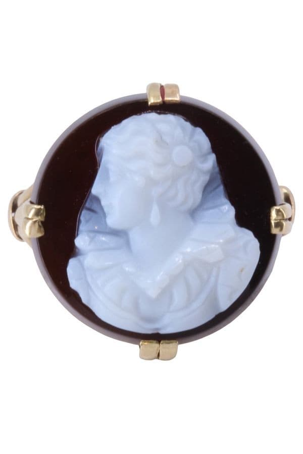 BAGUE CAMÉE ANCIENNE CORNALINE — vue 3