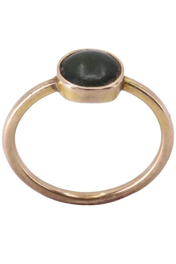 BAGUE ANCIENNE AGATE VERTE — vue 1