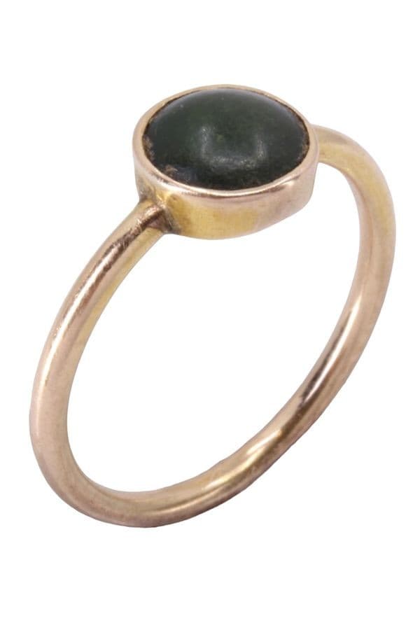 BAGUE ANCIENNE AGATE VERTE — vue 4