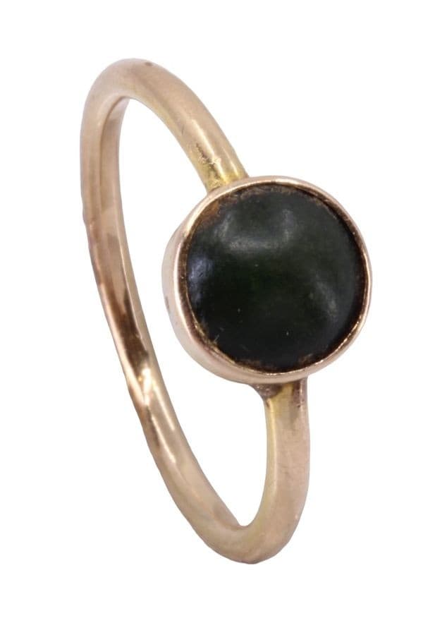 BAGUE ANCIENNE AGATE VERTE — vue 5