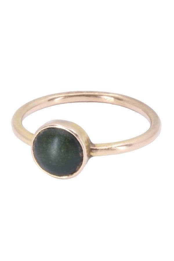 BAGUE ANCIENNE AGATE VERTE — vue 3