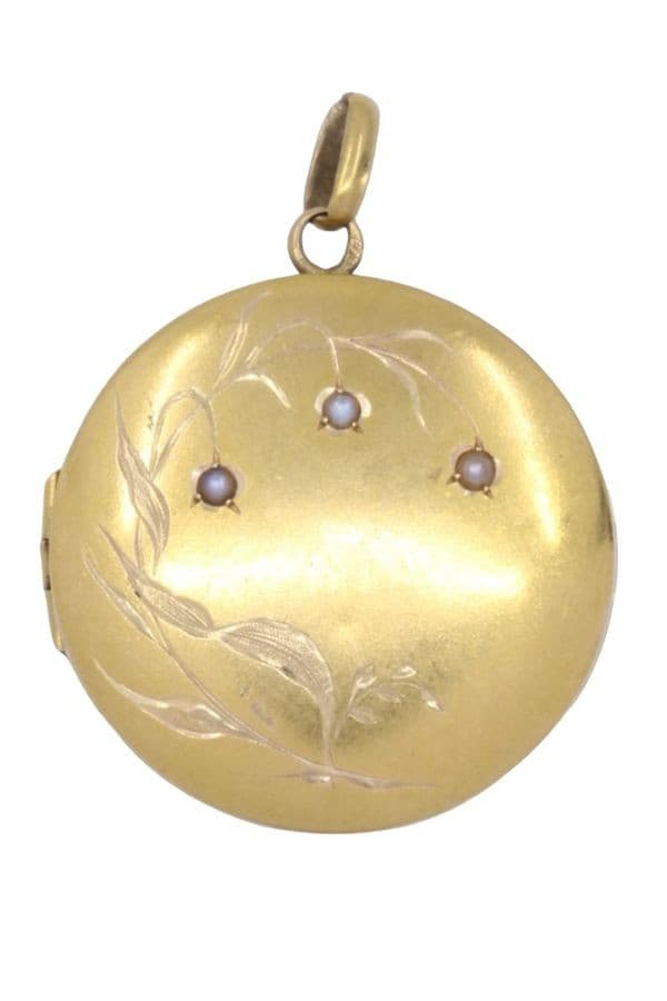 PENDENTIF ANCIEN PORTE-PHOTO PERLES — vue 1