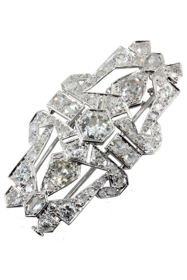BROCHE ART DÉCO DIAMANTS — vue 1