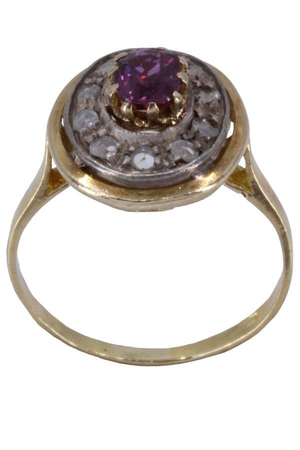 BAGUE MARGUERITE RUBIS ET DIAMANTS — vue 1