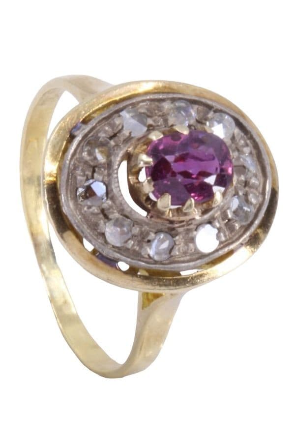 BAGUE MARGUERITE RUBIS ET DIAMANTS — vue 5