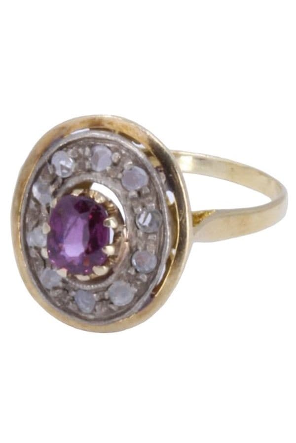 BAGUE MARGUERITE RUBIS ET DIAMANTS — vue 3