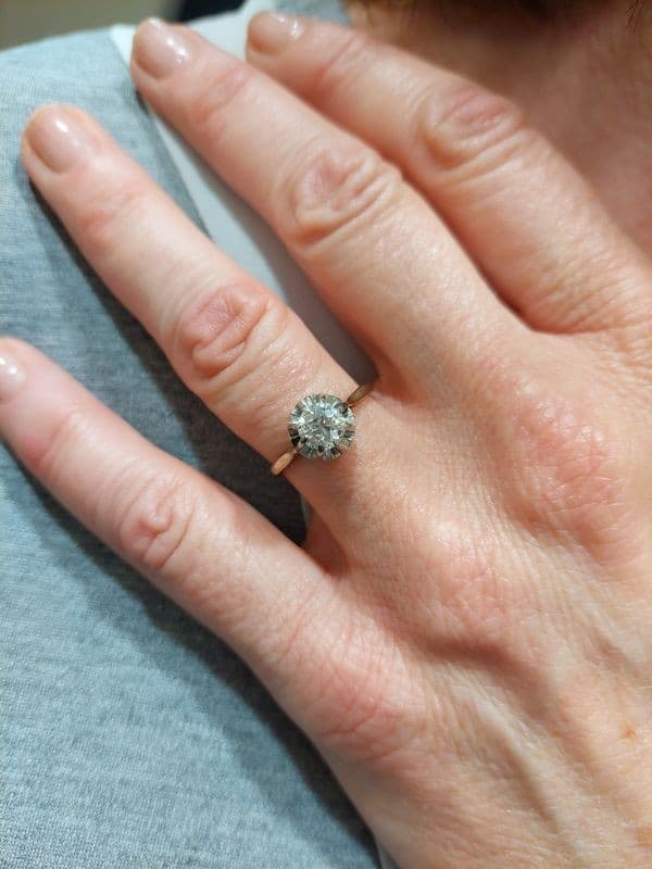 SOLITAIRE ANCIEN DIAMANT 0.80 CARAT — vue 2