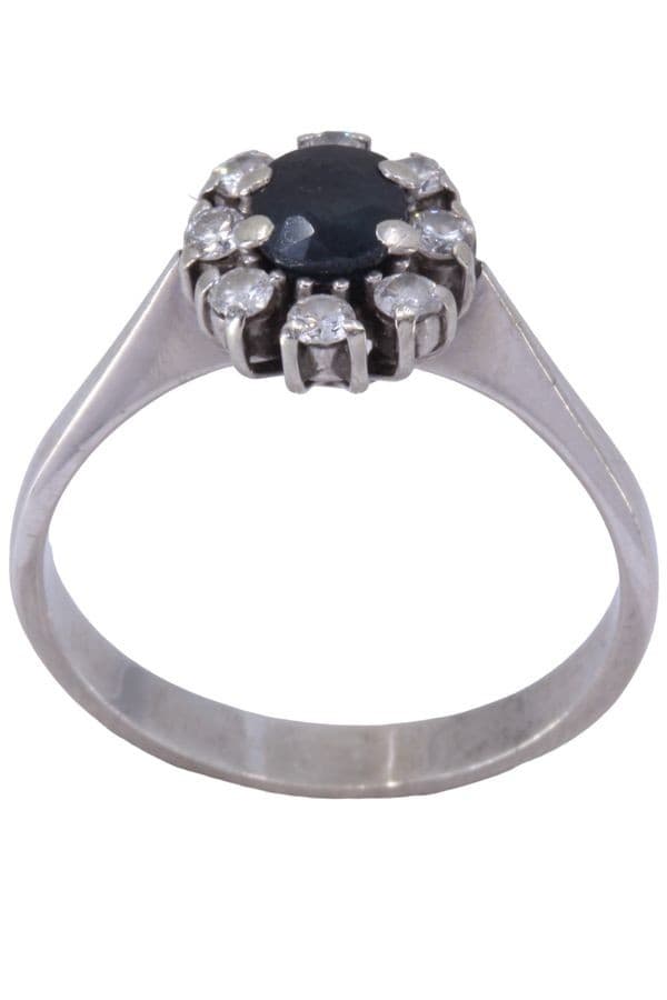BAGUE MARGUERITE SAPHIR ET DIAMANTS — vue 1