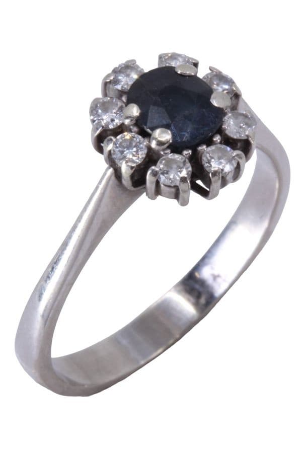 BAGUE MARGUERITE SAPHIR ET DIAMANTS — vue 5
