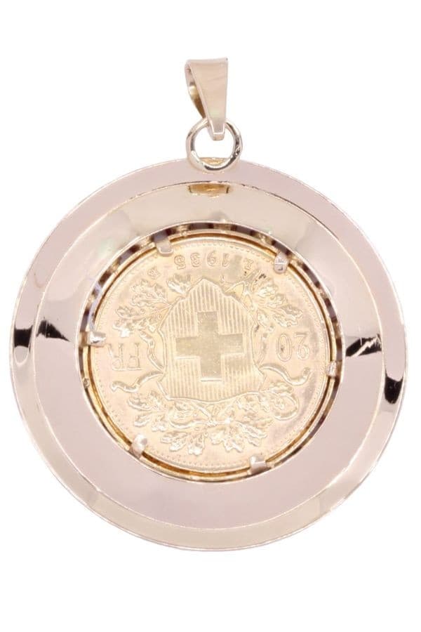 PENDENTIF 20 FRANCS SUISSE ET RUBIS — vue 3
