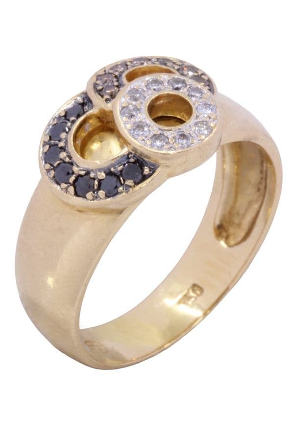 BAGUE MODERNE DIAMANTS 3 TONS — vue 3