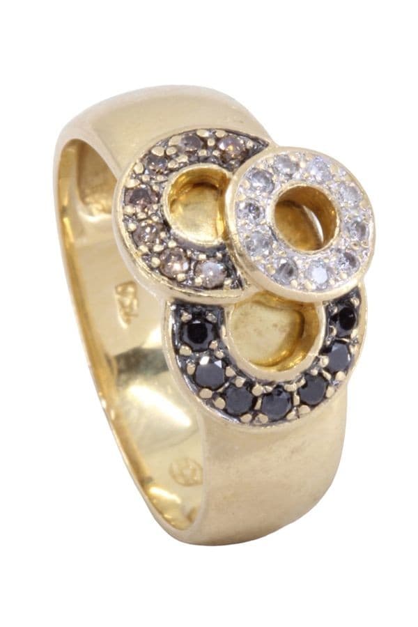 BAGUE MODERNE DIAMANTS 3 TONS — vue 5