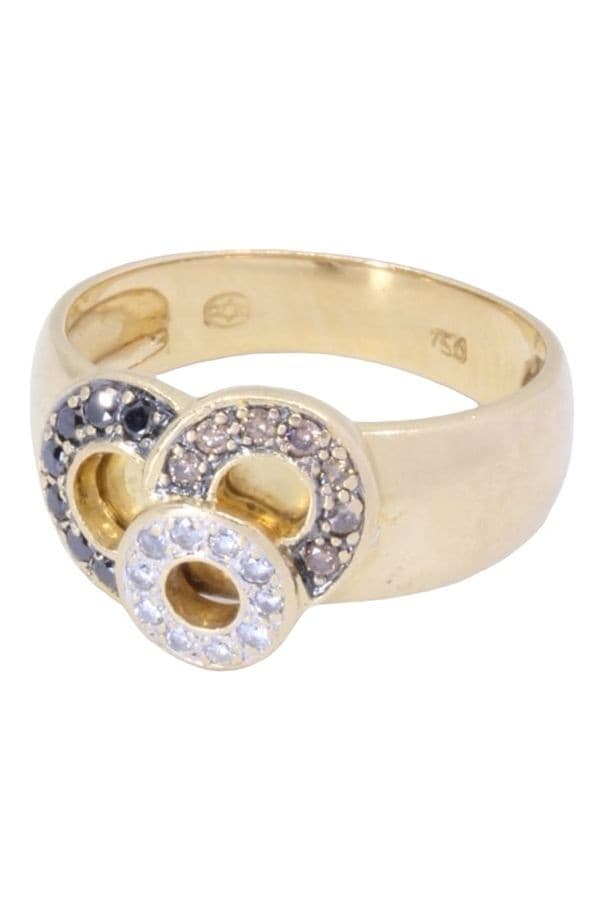 BAGUE MODERNE DIAMANTS 3 TONS — vue 6