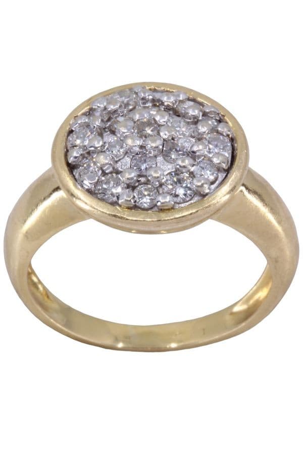 BAGUE MODERNE PAVAGE DIAMANTS — vue 1
