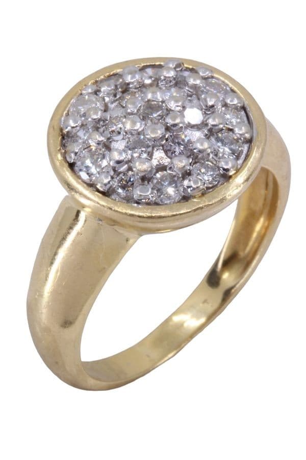 BAGUE MODERNE PAVAGE DIAMANTS — vue 3