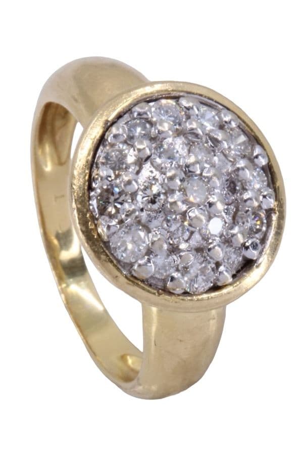 BAGUE MODERNE PAVAGE DIAMANTS — vue 5