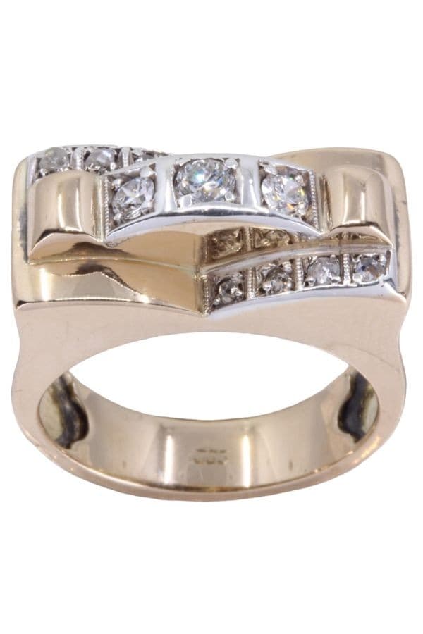 BAGUE TANK DIAMANTS — vue 1