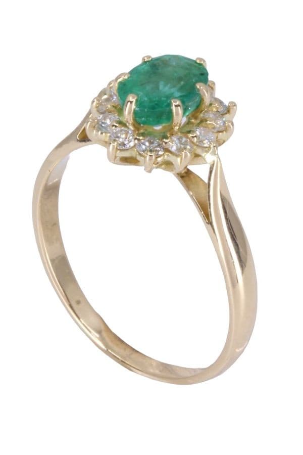 BAGUE POMPADOUR ÉMERAUDE ET DIAMANTS — vue 6