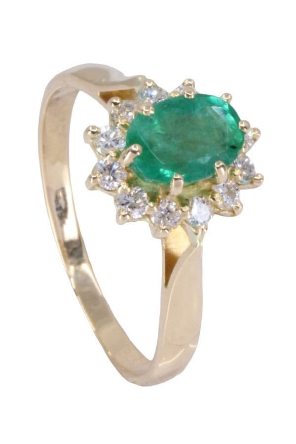 BAGUE POMPADOUR ÉMERAUDE ET DIAMANTS — vue 5