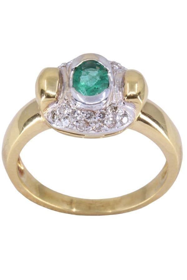 BAGUE ÉMERAUDE ET DIAMANTS