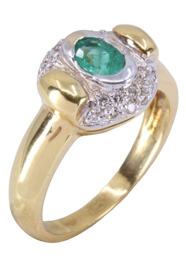BAGUE ÉMERAUDE ET DIAMANTS — vue 4