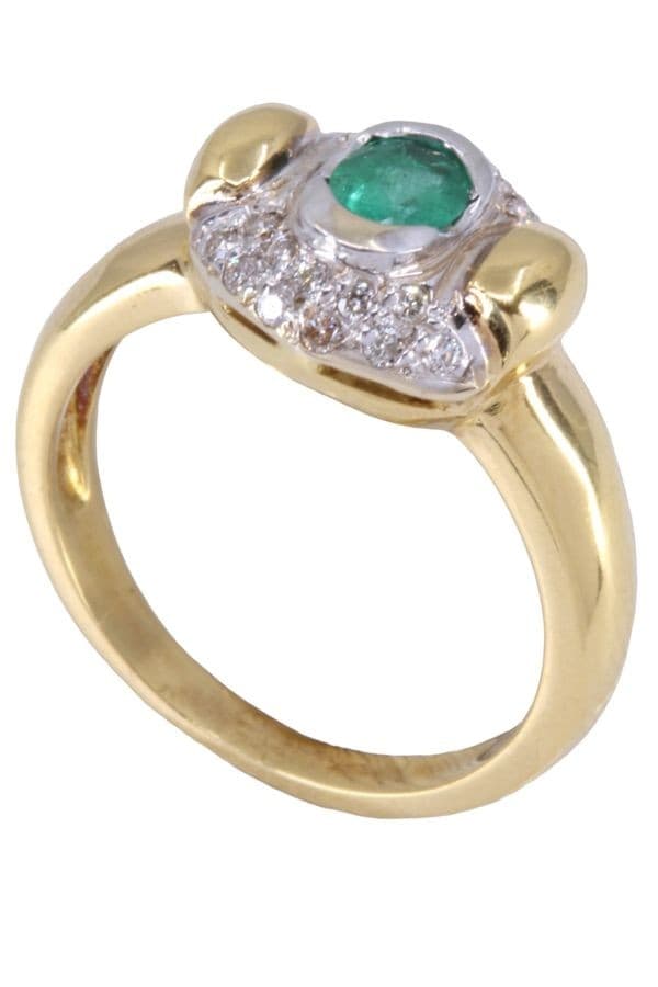 BAGUE ÉMERAUDE ET DIAMANTS — vue 6