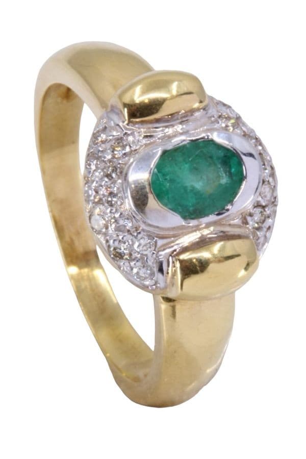 BAGUE ÉMERAUDE ET DIAMANTS — vue 5