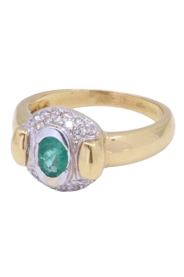 BAGUE ÉMERAUDE ET DIAMANTS — vue 3