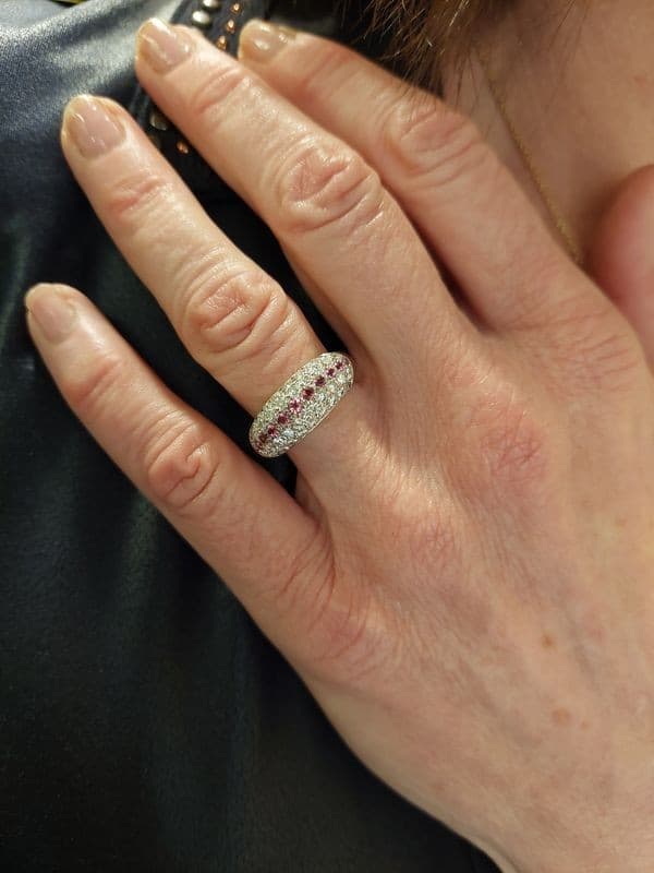 BAGUE TOURMALINES ET DIAMANTS — vue 2