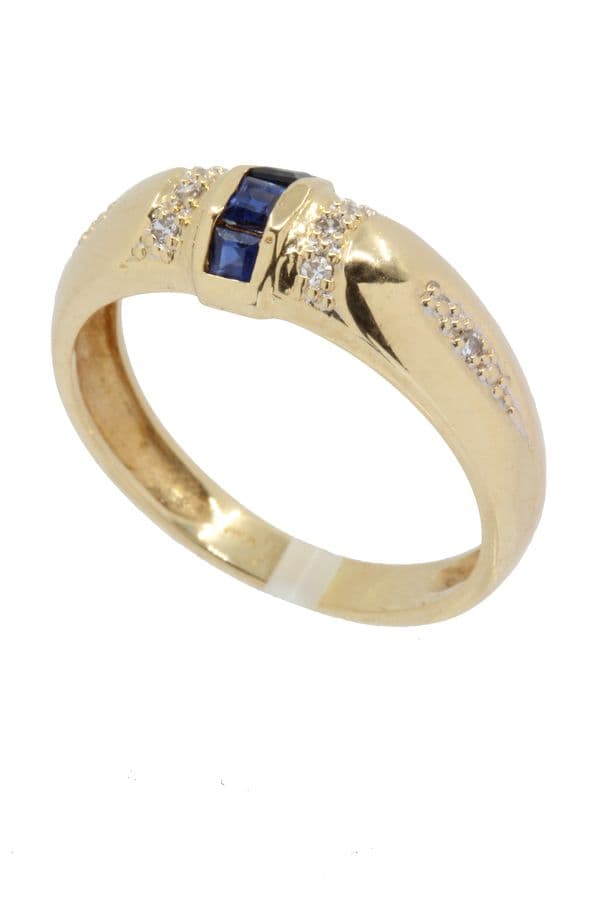 BAGUE SAPHIRS ET DIAMANTS — vue 3