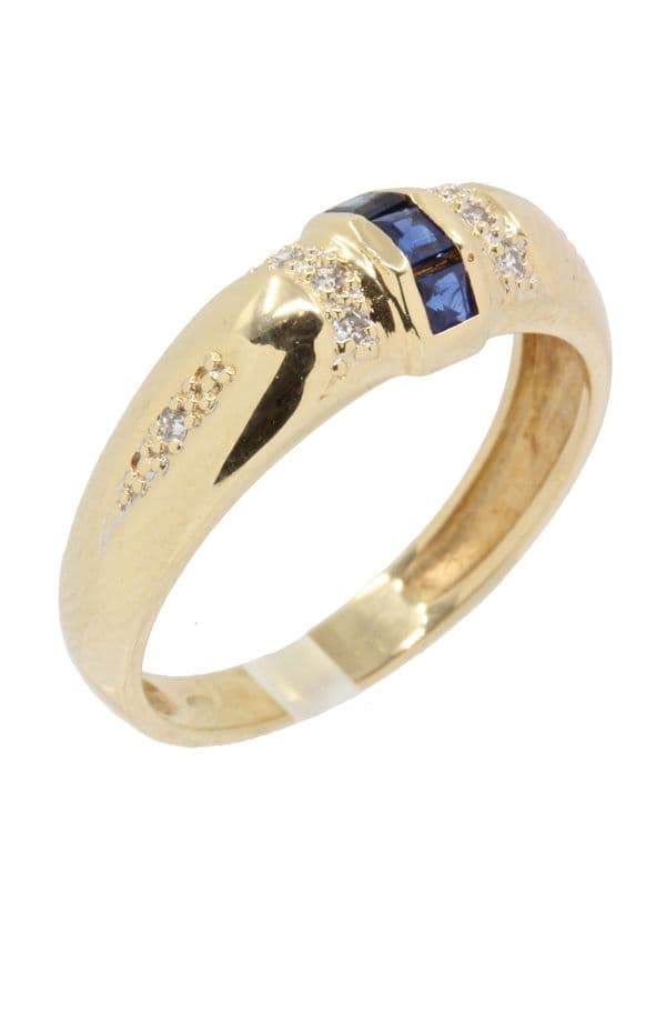 BAGUE SAPHIRS ET DIAMANTS — vue 6