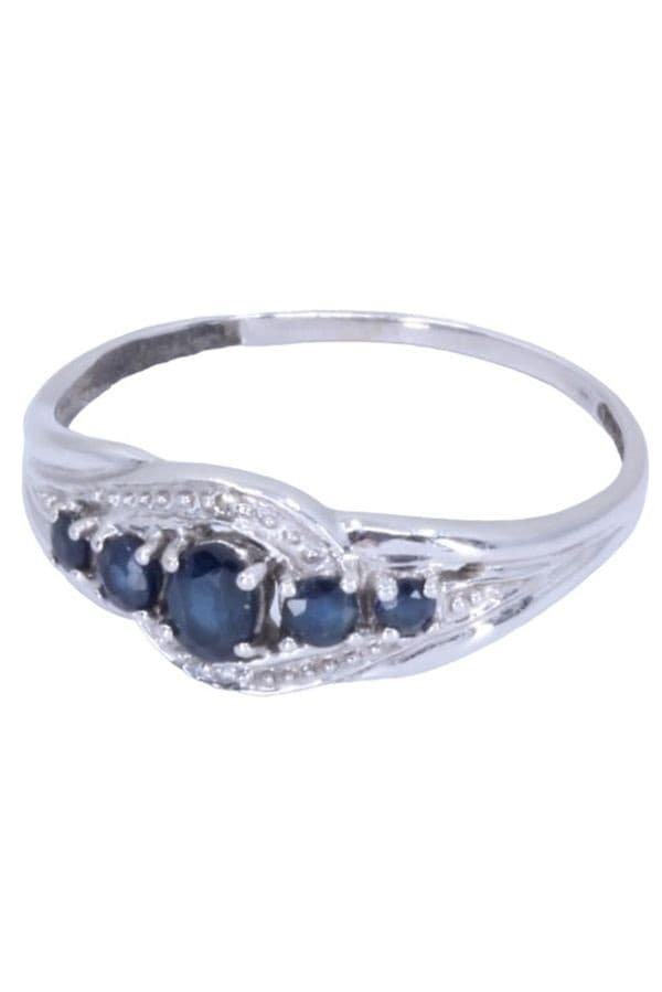 BAGUE MODERNE SAPHIRS — vue 3