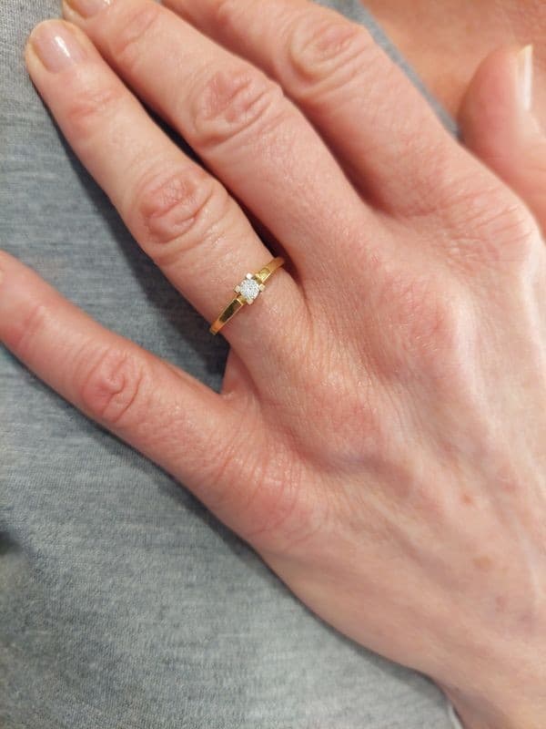 SOLITAIRE DIAMANT 0.13 CARAT — vue 2
