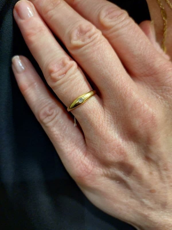 BAGUE JONC ANGLAIS DIAMANT — vue 2