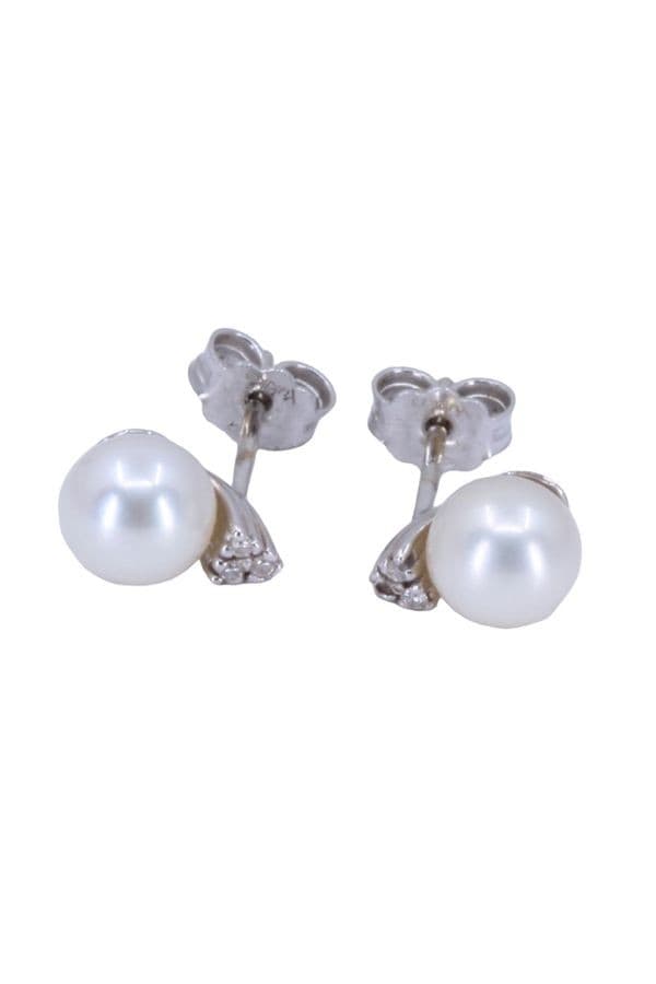 BOUCLES D'OREILLES PERLES ET DIAMANTS — vue 3
